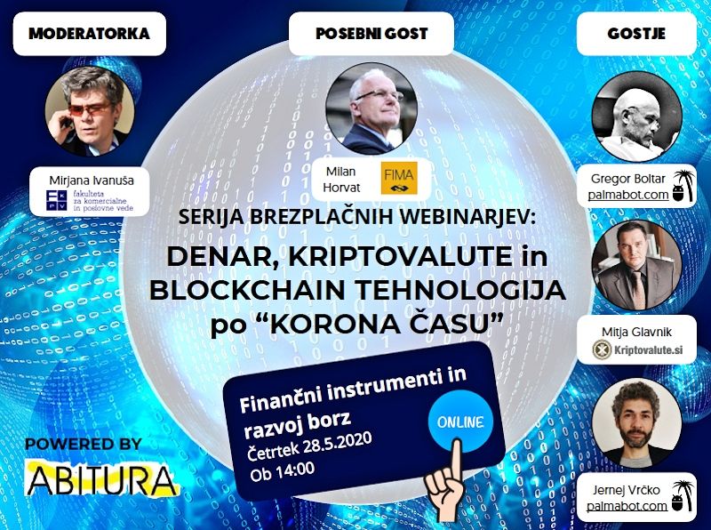 Denar, kriptovalute in blockchain tehnologija po »korona času« – serija brezplačnih webinarjev