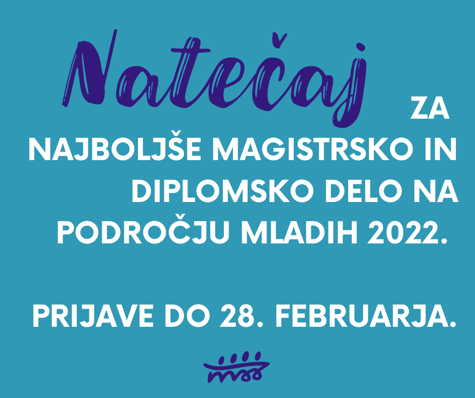 MSS – Natečaj za najboljše diplomsko/magistrsko nalogo s področja mladih