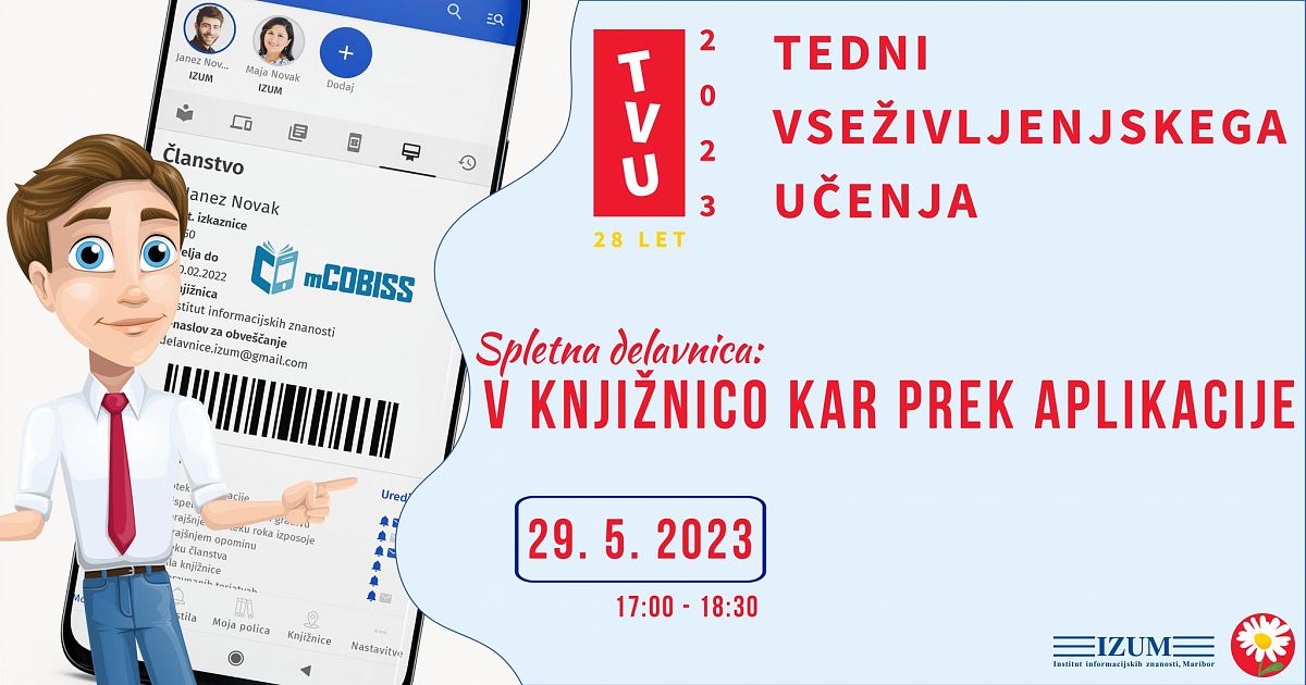 Vabilo na webinar: V knjižnico kar prek aplikacije