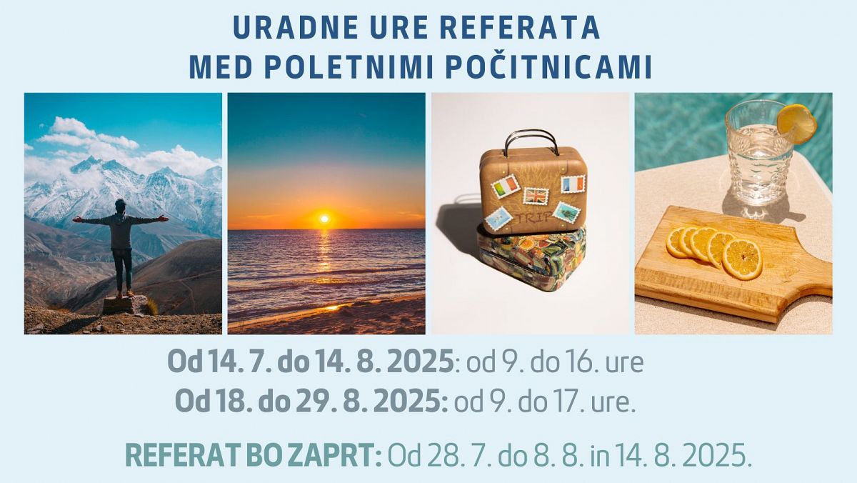 Uradne ure referata med poletnimi počitnicami