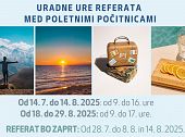 Uradne ure referata med poletnimi počitnicami